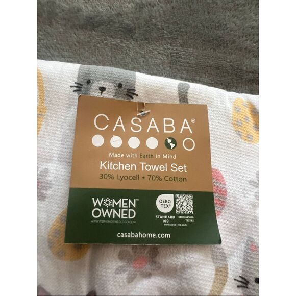 Casaba Easter Kitty’s Kitchen Towel Set Pack Of 3 NEW - Picture 2 of 7